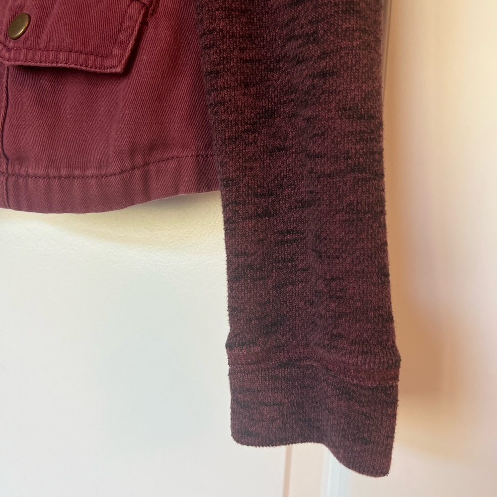 Ashley By 26 International Burgundy Utility Jacket with Hood - Picture 5 of 6